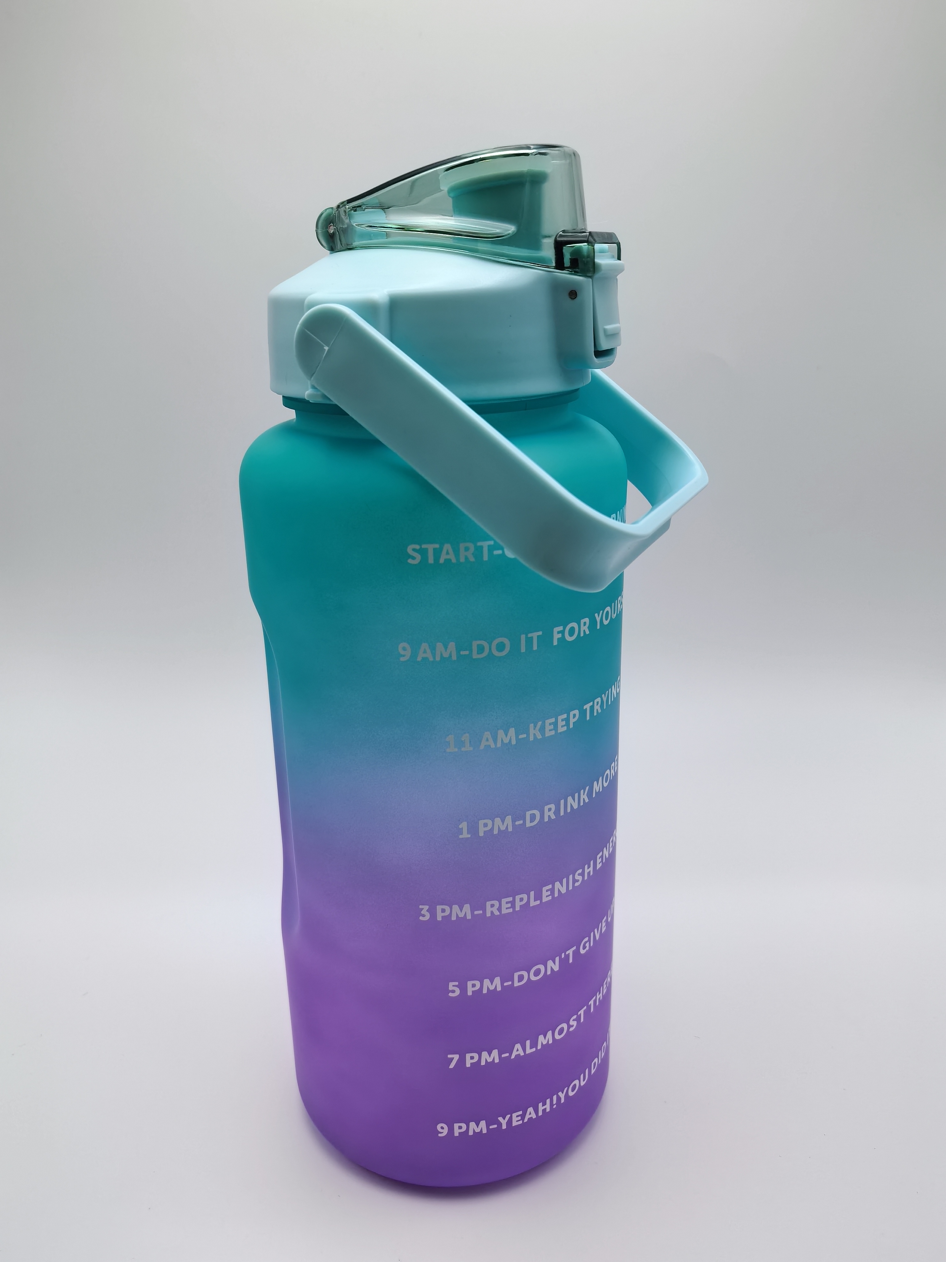 Waterfles 2-liter Blijf gehydrateerd Motiverend Lekvrij Plastic Sportfles Herinneringstijden Sport Outdoor Fitness Kantoor Binnen: green