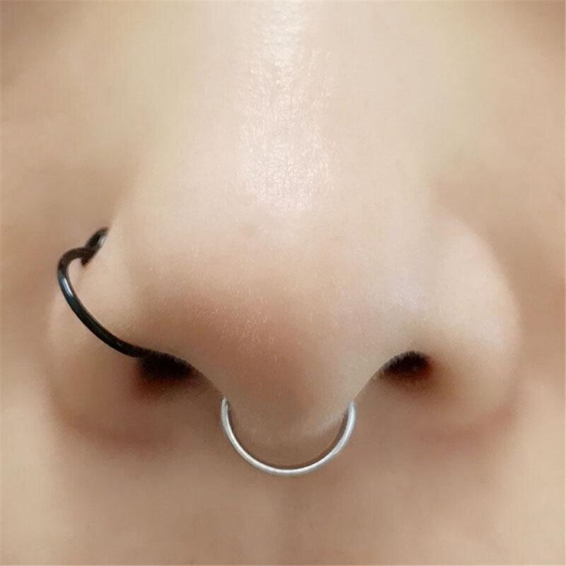 1Pcs U Vormige Nep Nose Ring Hoop Septum Ringen Roestvrij Staal Neus Piercing Nep Piercing Oreja Pircing Sieraden