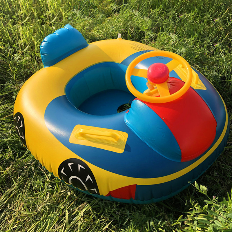 Car Horn Boat 0-6 Years Old Infants And Toddlers Playing In The Water Swimming Seat Steering Wheel With Awning Inflatable Toys: thickened motor boat