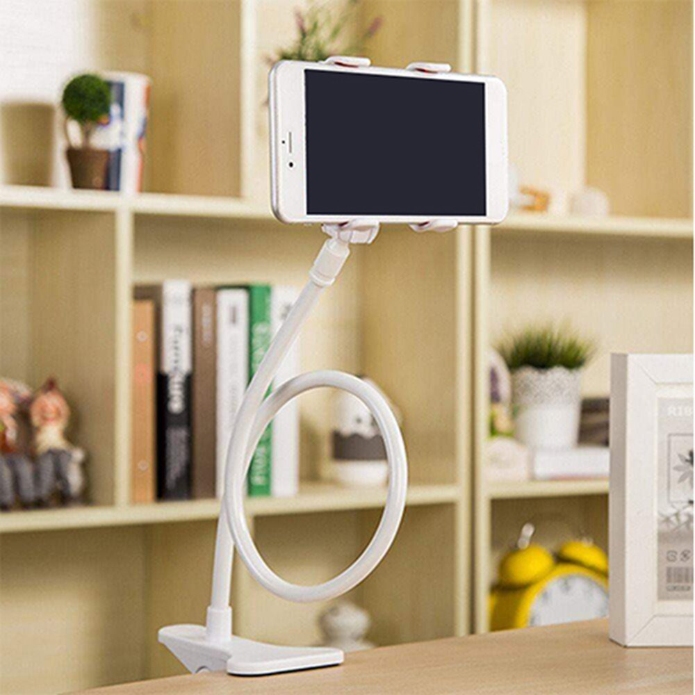 Soporte para teléfono móvil con Clip 360, Base de escritorio Flexible y portátil, 75cm: White