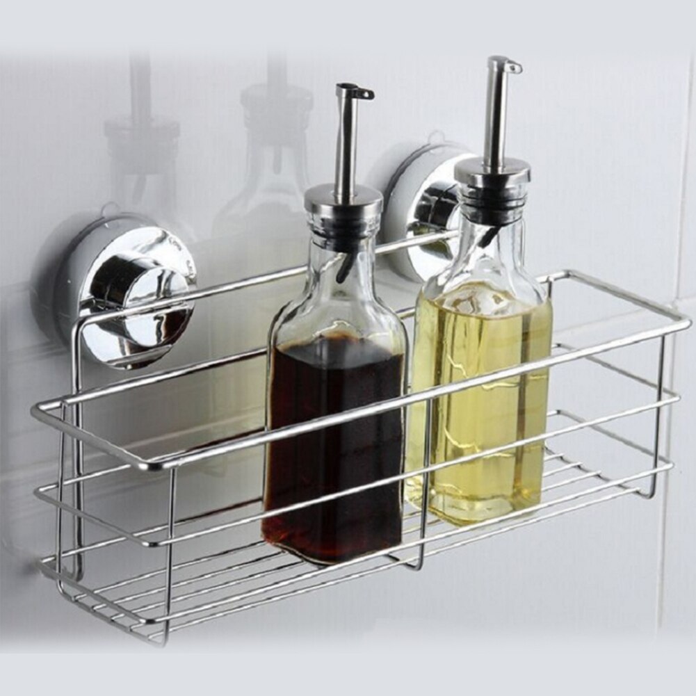 Stainless Steel Storage Rack Holder Wall Mounted Long Shallow Bottle Rack Home Organizer Kitchen Bathroom Toilet Room Shelf
