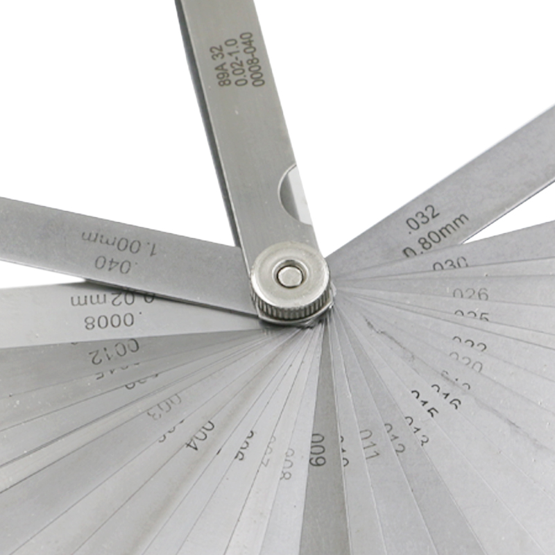 89A 0.02-1mm/0008-040 Newest 32 Blade Feeler Gauge Tune Up Thickness Set Blade +BRASS BLADE