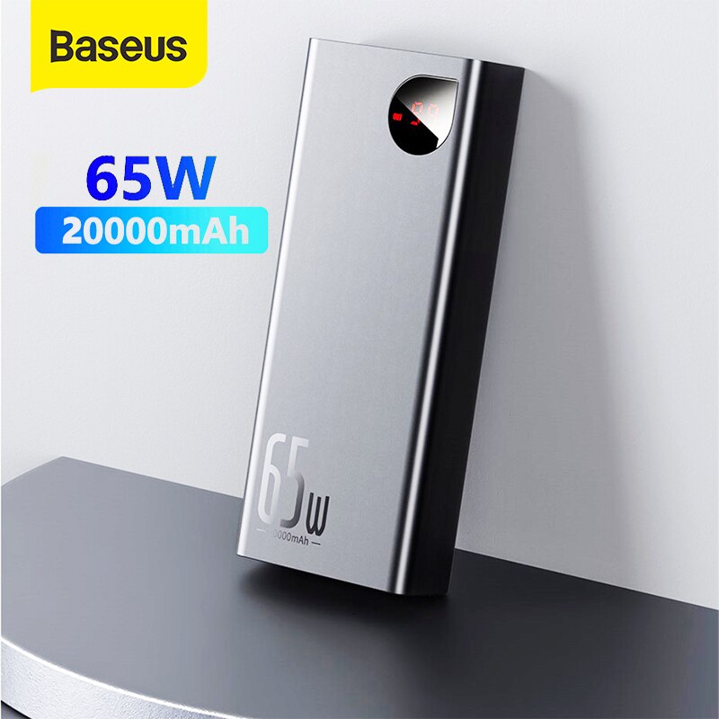 Baseus 20000Mah Power Bank 22.5W/65W Pd Qc 3.0 Quick Opladen Powerbank Draagbare Externe Lader Voor smartphone Laptop Tablet