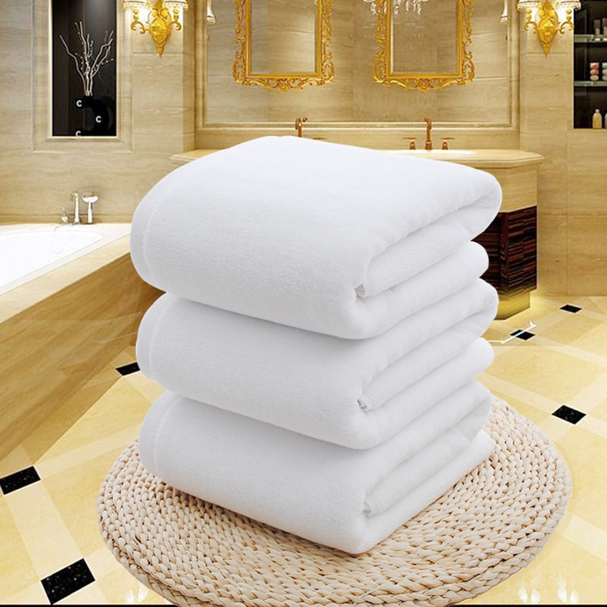 Hvid stort badehåndklæde bomuld tykke håndklæder hjem badeværelse hotel voksne børn badhanddoek toalha de banho serviette de bain