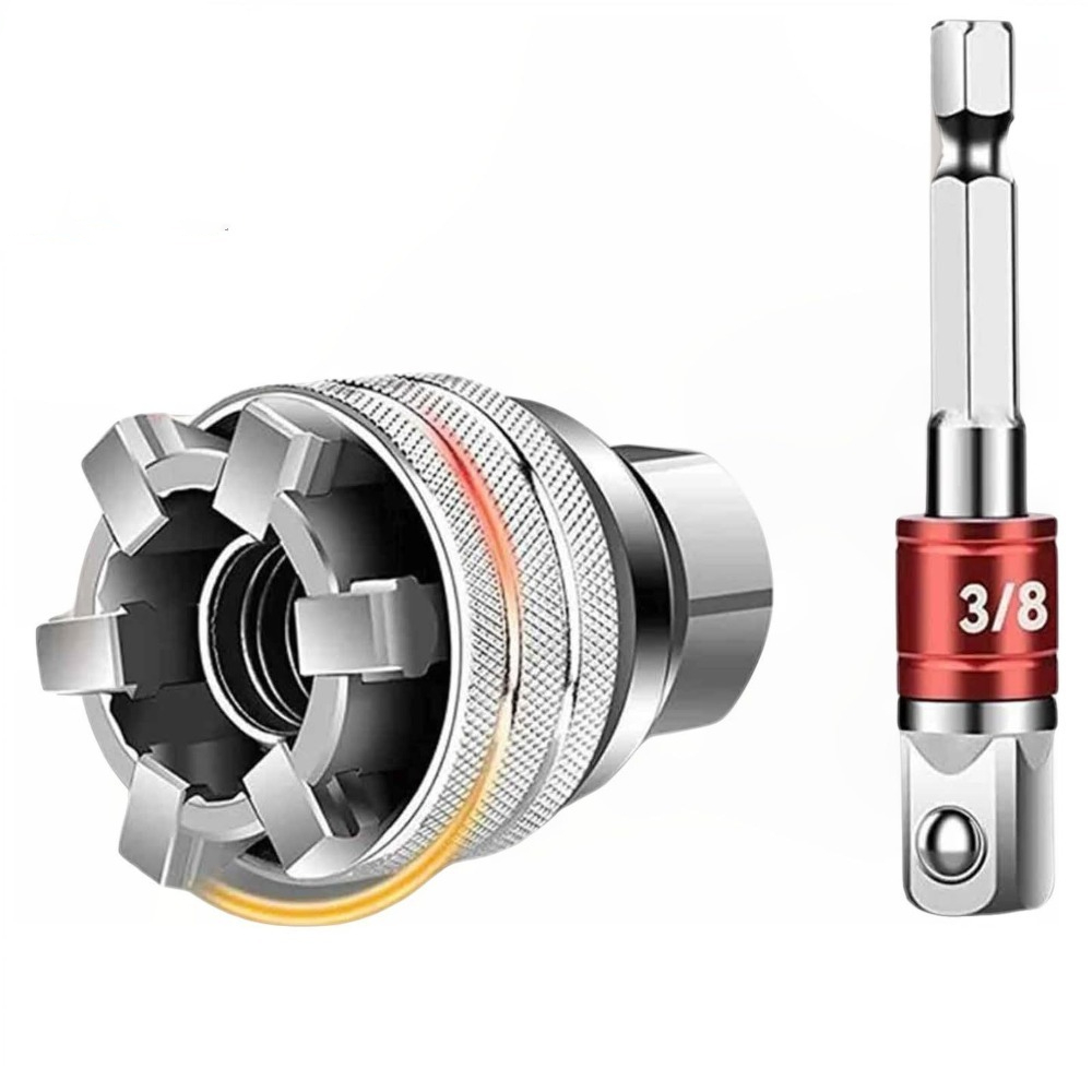 Set di chiavi a bussola universali multifunzione Testa esagonale 10mm-19mm Strumento di manutenzione universale Chiave dinamometrica a cricchetto: Default Title
