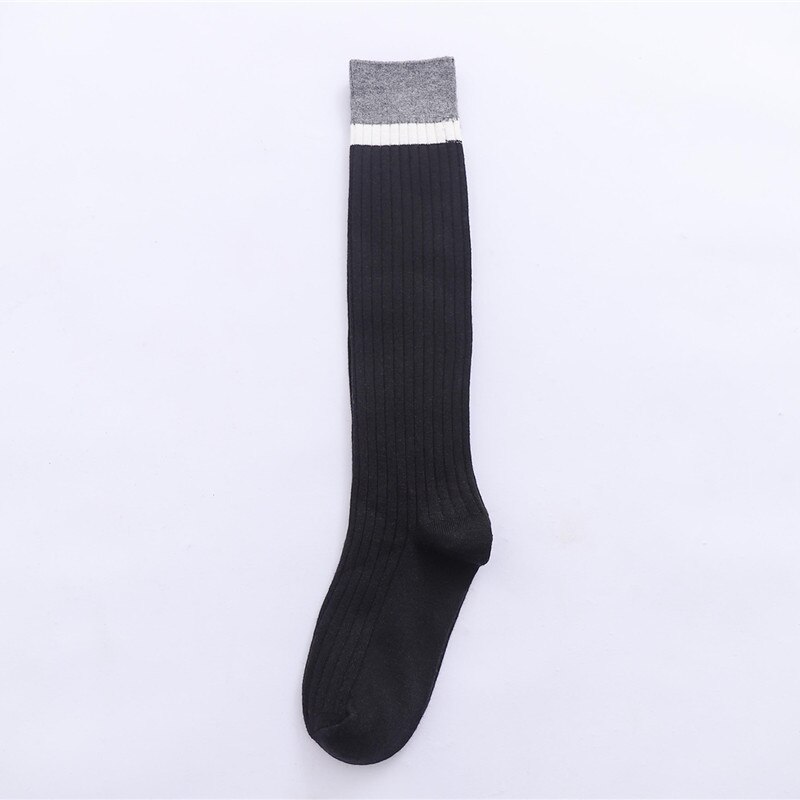 Calcetines altos hasta la rodilla para mujer, calcetines cálidos para otoño e invierno, calcetines tejidos, botas, calcetines, calentadores de piernas, calcetines de ganchillo: Black