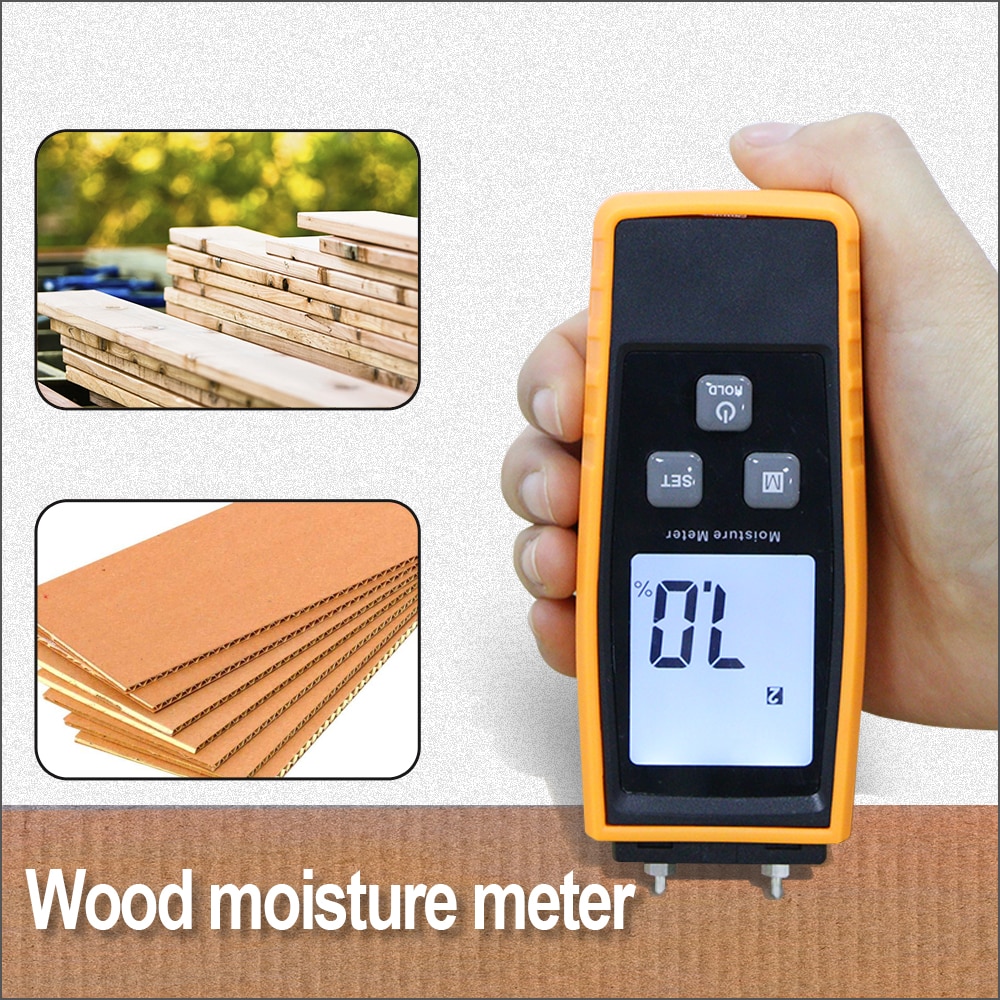 RZ-Medidor de humedad de agua y madera, higrómetro Digital portátil, herramientas de medición de contenido de humedad de hormigón de madera