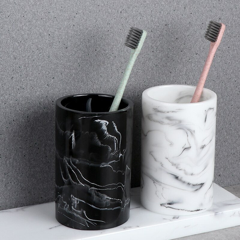 Europæisk marmor harpiks harpiks krus børste tandvask par tandbørste kop badeværelse forsyninger
