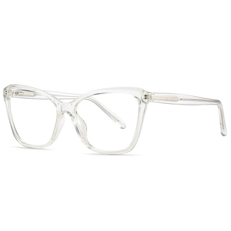 Shauna anti-blå lys cat eye brillestel kvinder mærke grå pink brille stel: Gennemsigtig