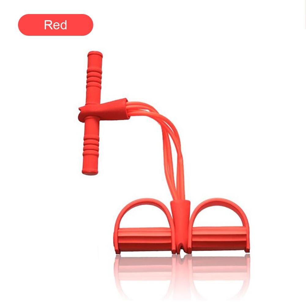 49x25x6.5cm Four-tube Multifunctional Pull Rope Pedal Elastic Rope Leg Puller Abdominal Crunches Footstool pull rope: YL200206-RD1