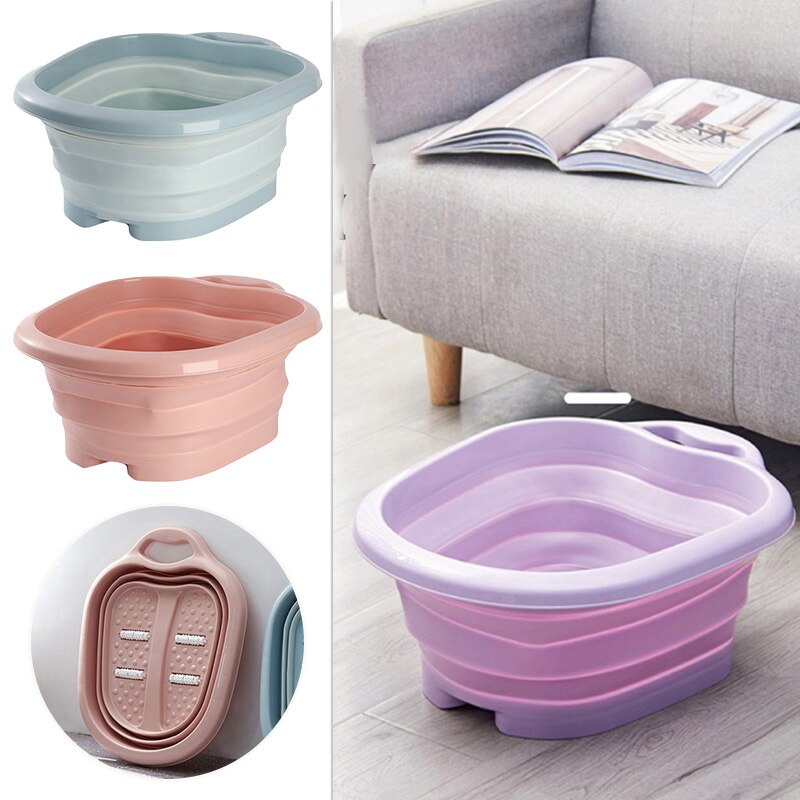 Przenośne wanny składane stóp moczenie wiadro piany masaż wiadro gospodarstwa domowego sauna wanna Pedicure wanna plastikowe składane