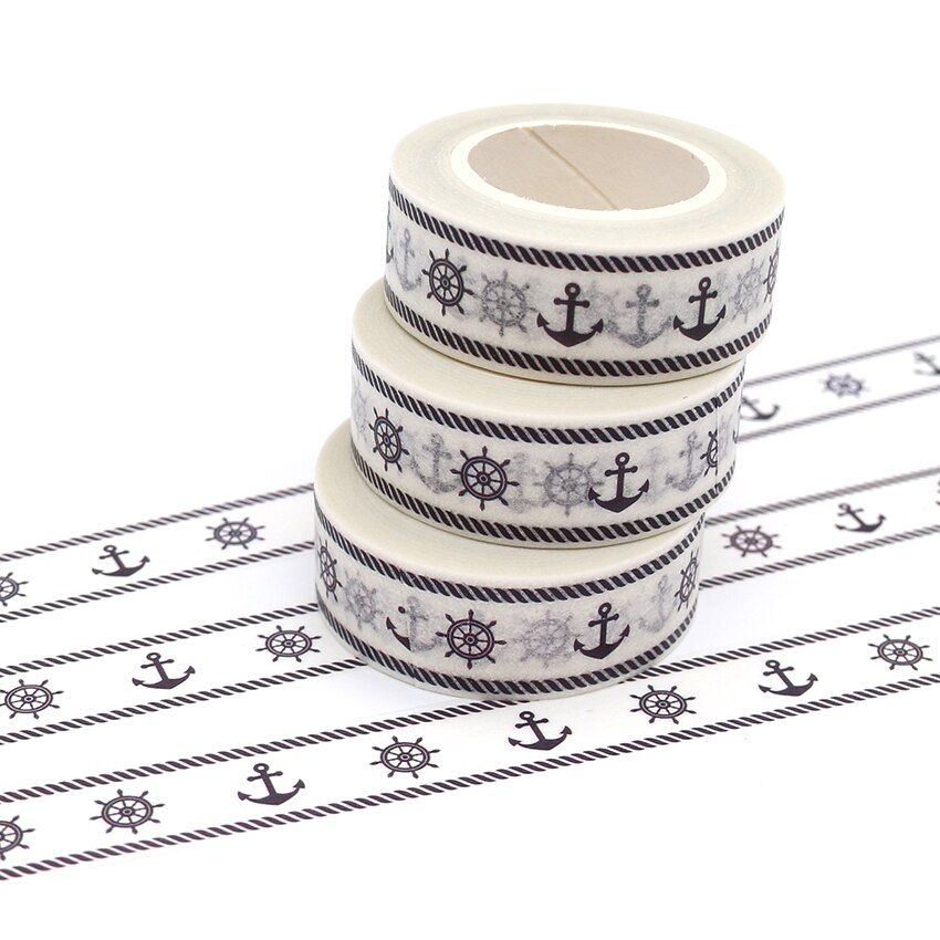 1 PCS Nautical Style Washi Tape DIY Decorative Tape Color Paper Office Adhesive Stationery Masking Tape Sticker