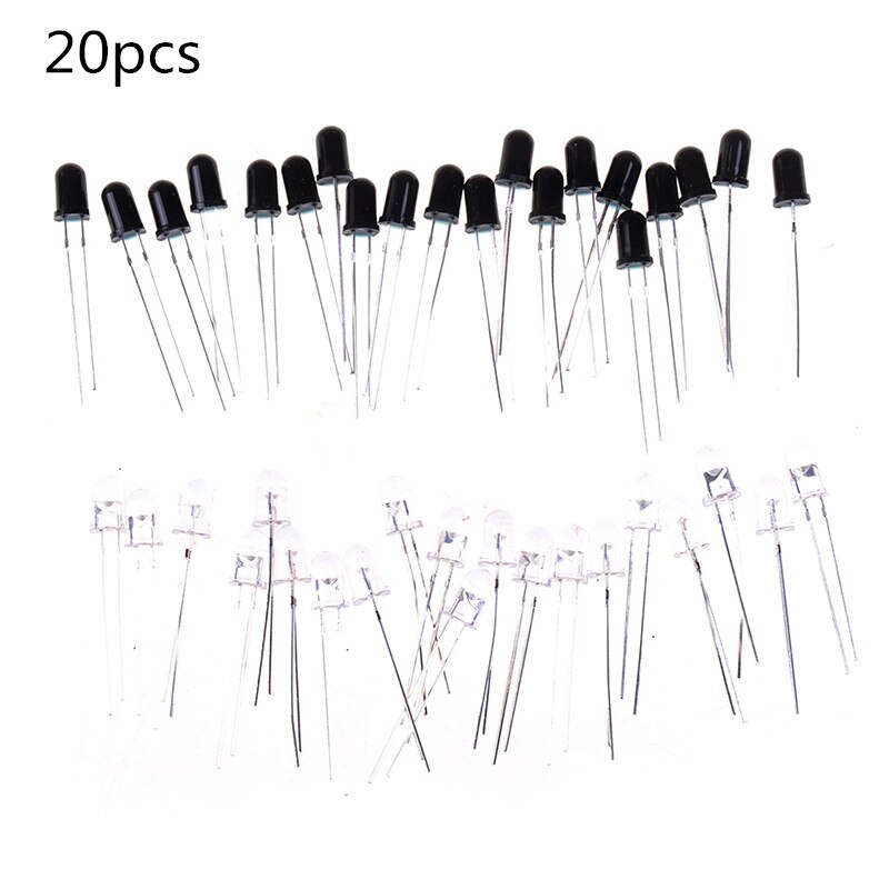 20Pcs 5mm 940nm IR Detector Sensor Infrared Phototransistor Transmitting