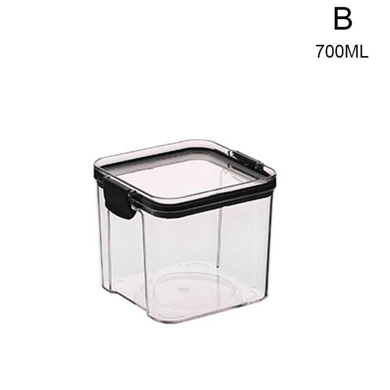 Contenedores de almacenamiento de alimentos, latas herméticas, cajas de almacenamiento de plástico, cajas de almacenamiento de alimentos apilables, tanques de almacenaje para nevera de cocina: B