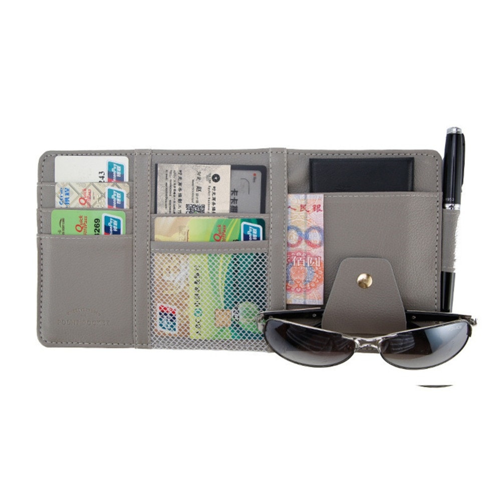 Voiture style visière organisateur Auto pare-soleil pochette de rangement voiture organisateur porte-lunettes de soleil carte organisateur Ticket poche porte-stylo