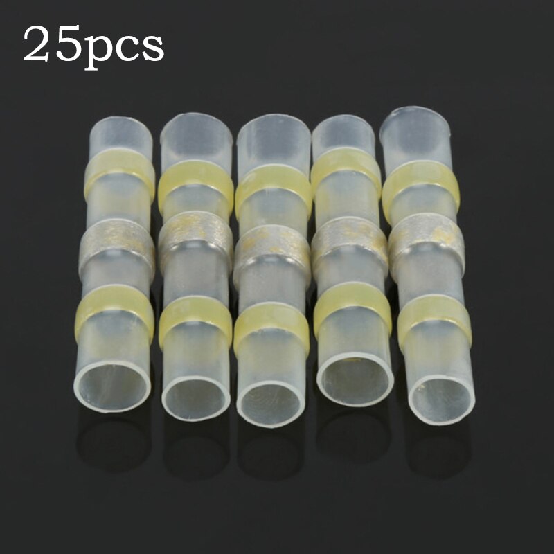 25pcs/lot Universal Waterproof Heat-Shrinkable Fast Solder Ring Terminal Block Intermediate Joint Connector Electrical Accessory: Yellow