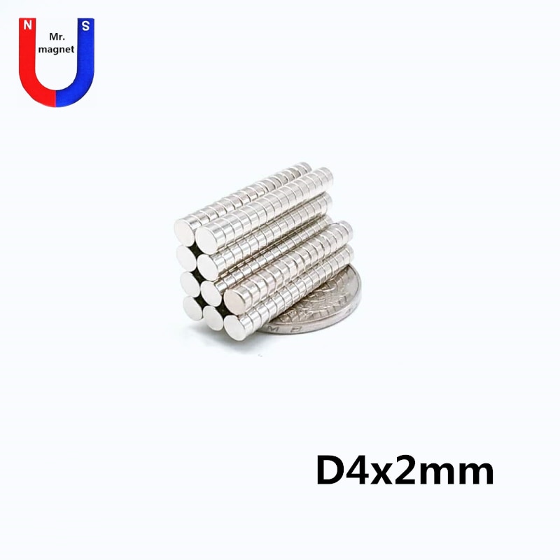 200/1000/3000 pcs 4mm x 2mm neodymium magneet 4x2 magneet mini kleine schijf super sterke NdFeB 4*2 magneet permanente magnetische materiaal