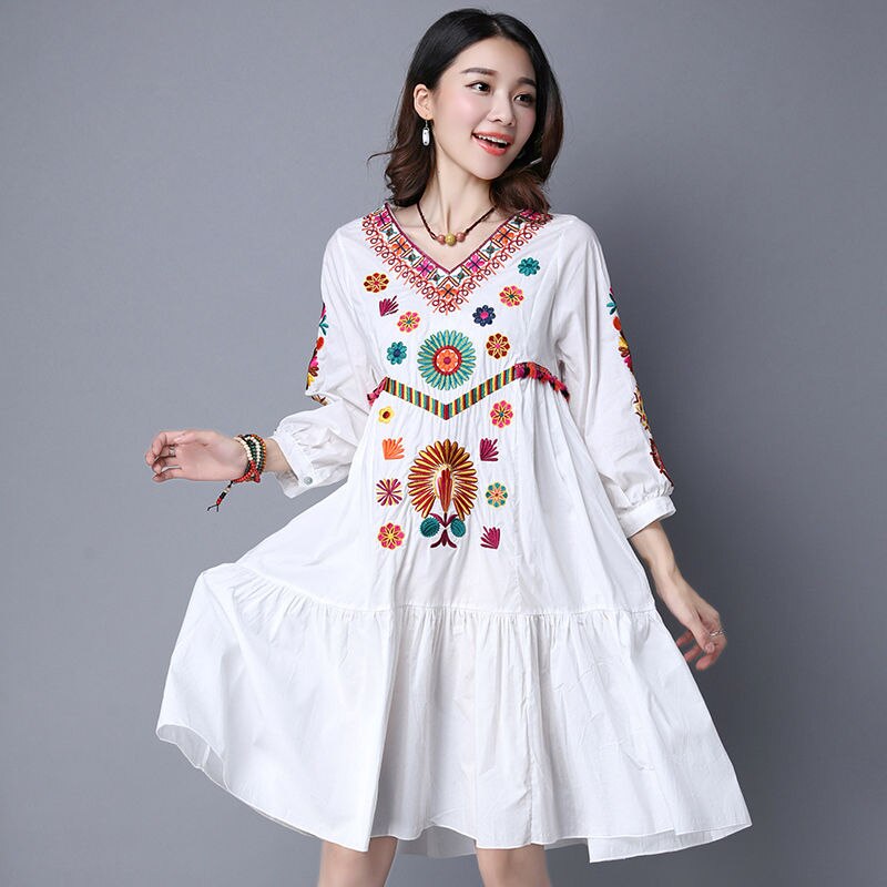 XL Größe Ia Bestickte Rumänische Bluse Ie Romaneasca Boho Folklore Top