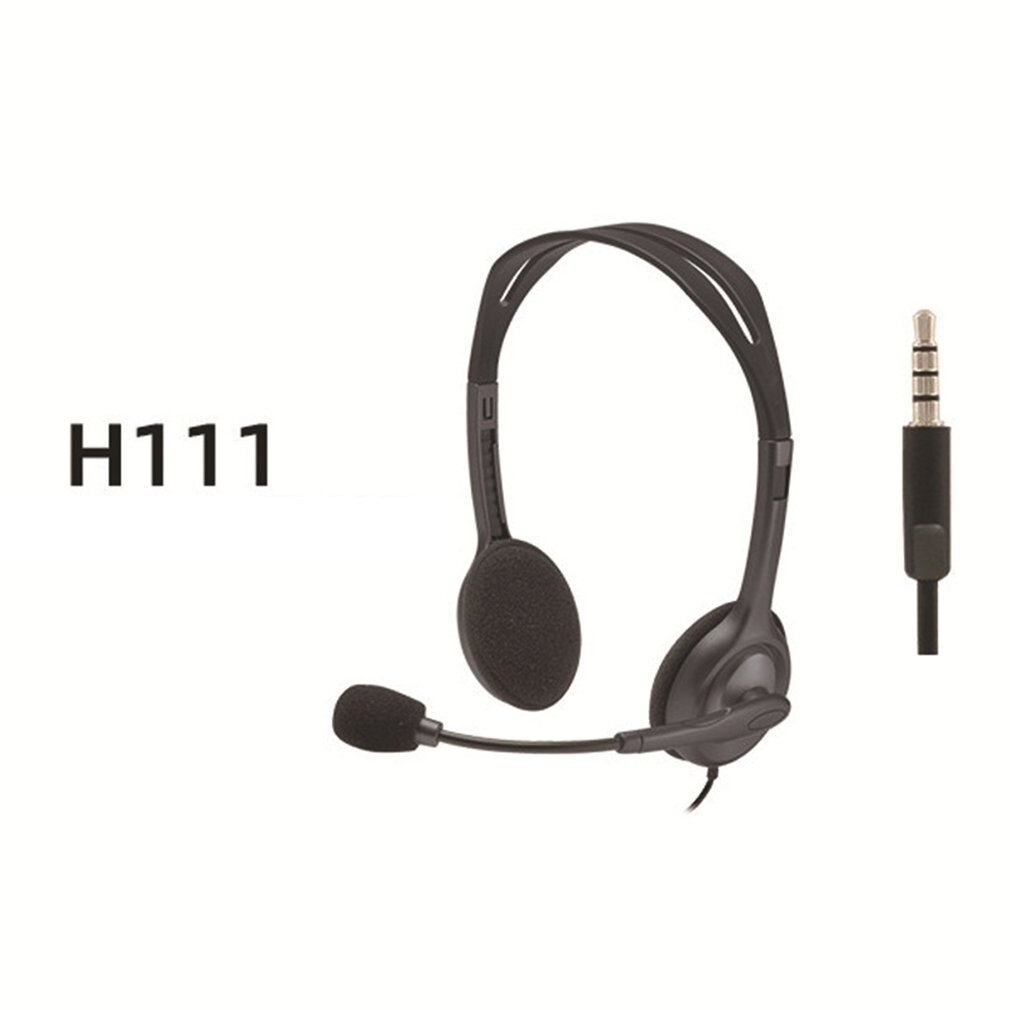 H111 Office Stereo Headset With Microphone 3.5mm Wired Noise Cancelling Headphone Mic Gaming Headset