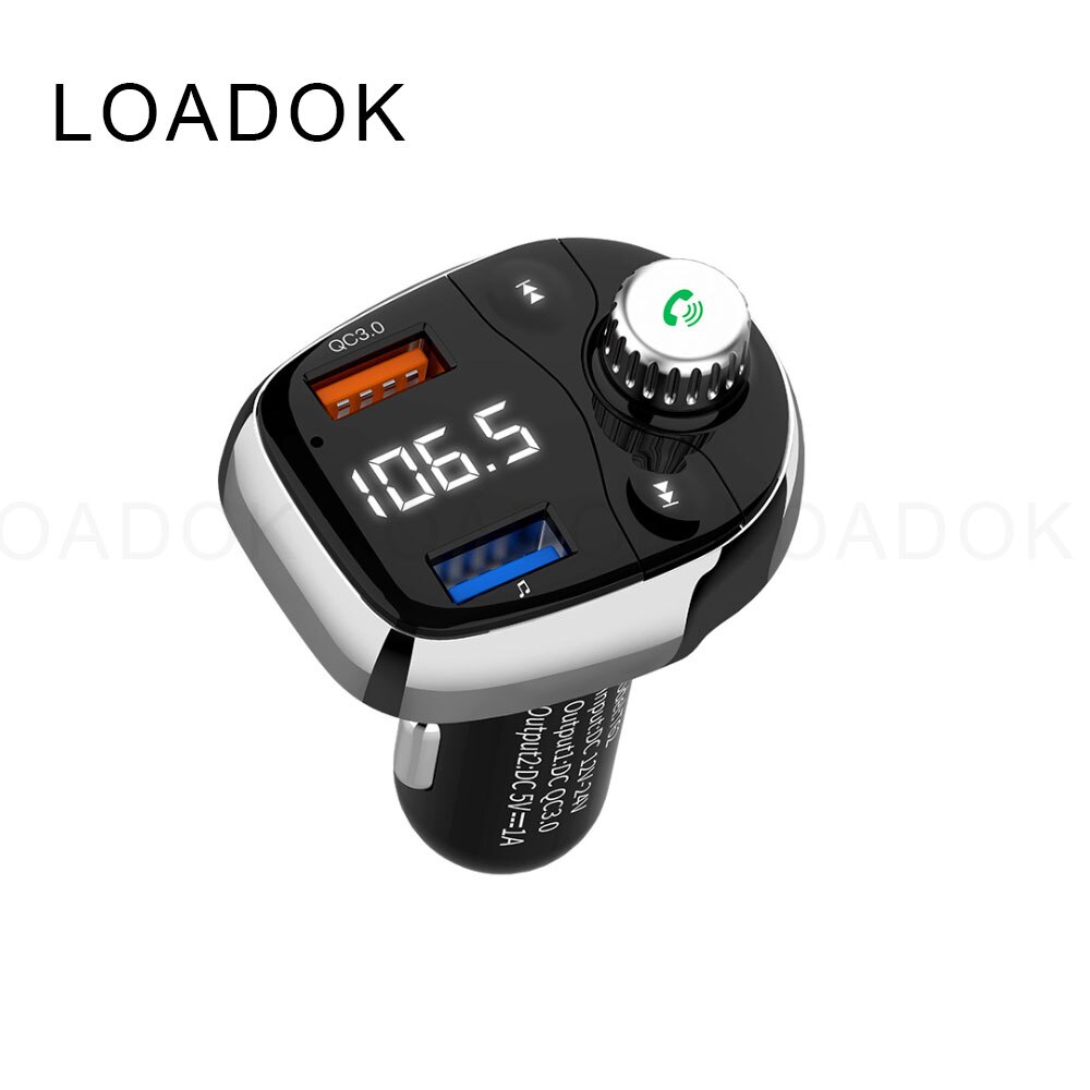 Loadok Auto Bluetooth 4.1 MP3 Muziek Handsfree Speler Dual Usb Autolader Universele Autolader Qc3.0 Quick Opladen Lader