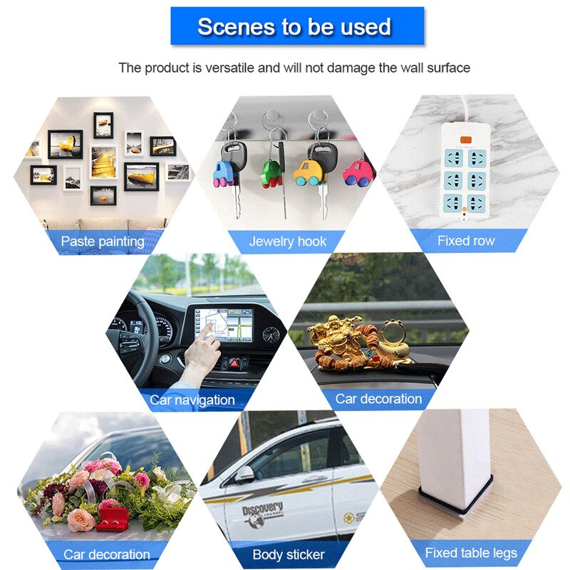 1/2/3 m Super Double Sided Tape Strong Adhesive Glue Transparent No Traces Sticker for Home Car Bedroom Garden