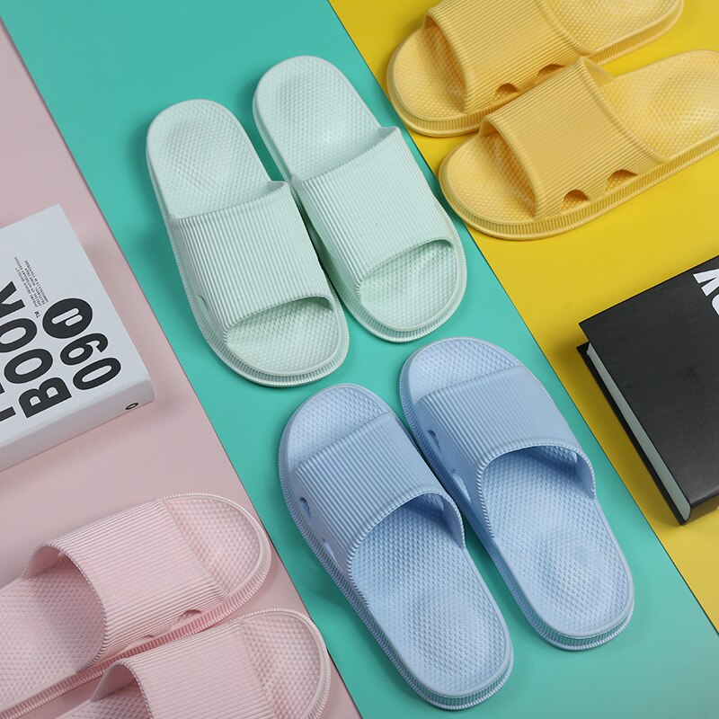 Women Men PVC Massage Slippers Bathroom Non-slip Indoor Home Slippers Female Couple Summer Beach Shoes