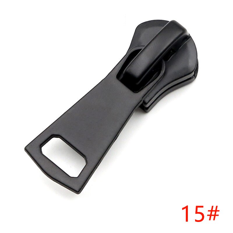 Meetee 10 sztuk 3 #5 #8 #10 #15 # suwaki z zamkiem błyskawicznym dla żywicy zamki ubrania kurtka zamki głowy zestaw naprawczy DIY suwak do szycia ściągacz: ZT022-Black-No15