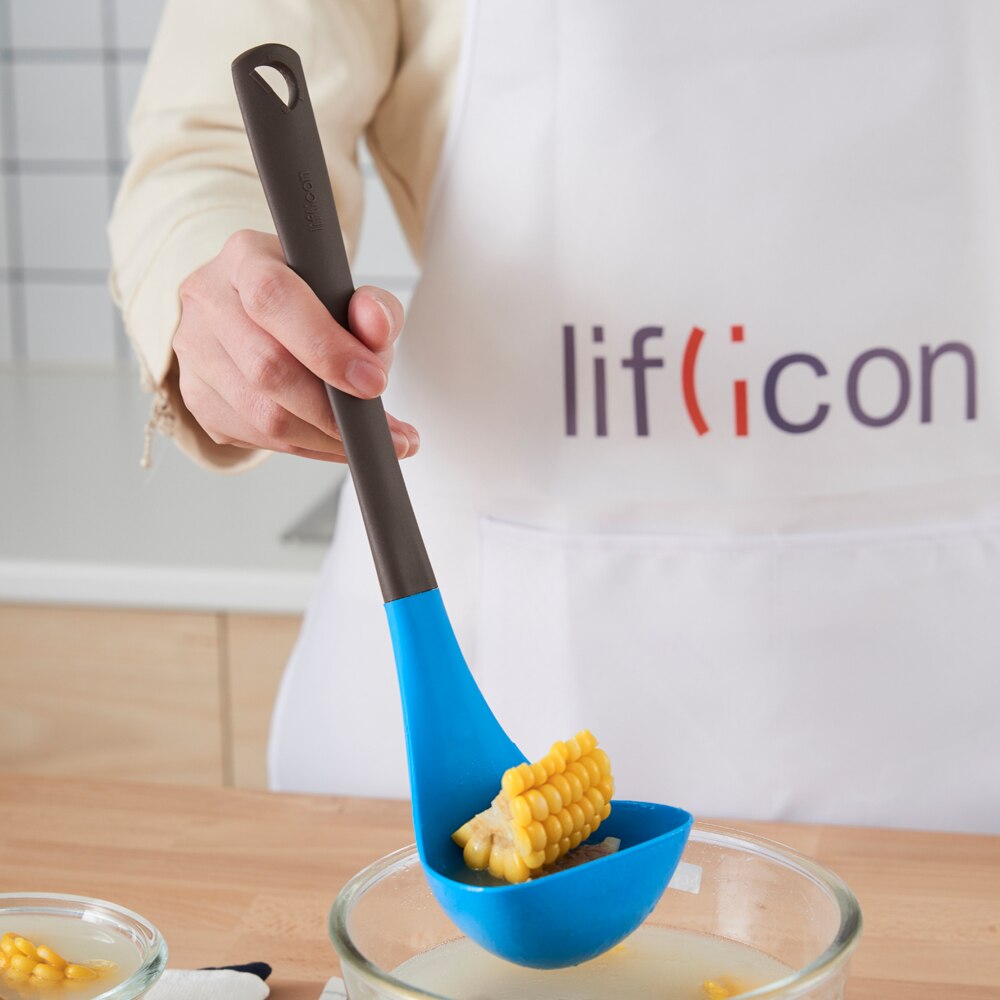Liflicon silikon suppe sleiv høy varmebestandig anti øse ikke-pinne kjøkken kjøkkenverktøy ikke skadet på panner og gryter