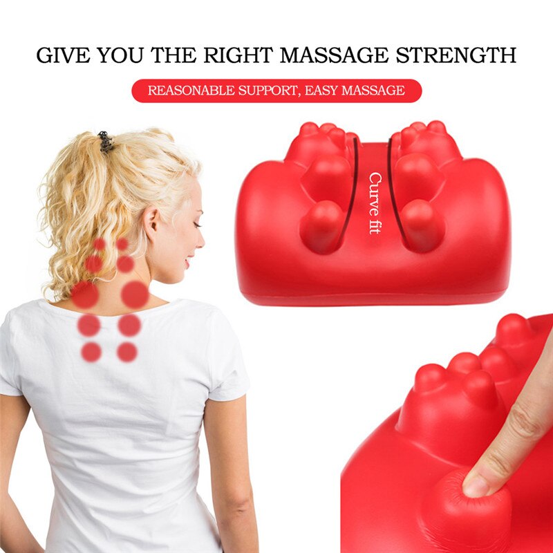 Neck Support Tension Reliever Neck Shoulder Relaxer Red Releases Muscle Tension Relieves Tightness Soreness Theraputic