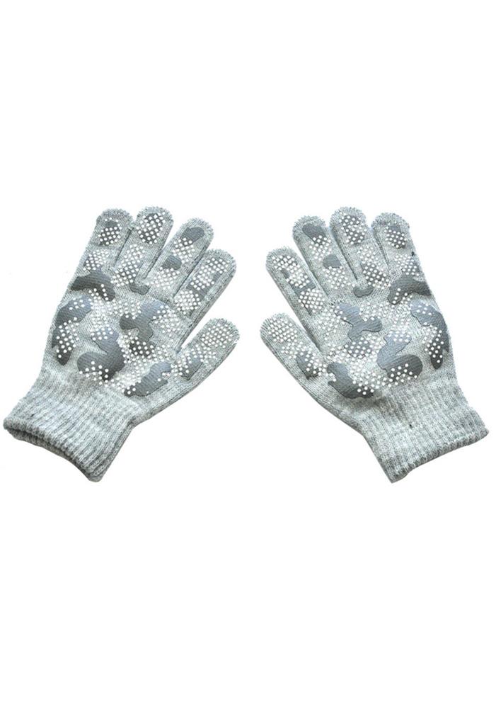 Children Winter Warm Gloves Knitted Stretch Mittens Camouflage Full Finger Ski Gloves Thicken Magic Gloves For Girls Boys