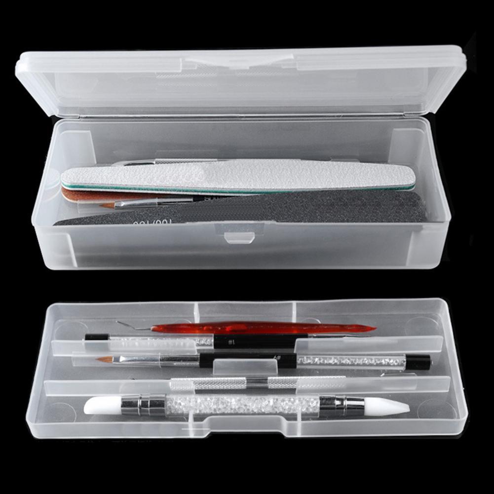 Storage Box Nail Art Transparent Double-layer Tool Manicure Pen Makeup Organizer Makeup Beauty Organizer