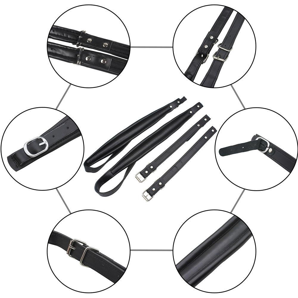 Correas de acordeón de cuero resistentes al desgaste, correas de brazo, cinturones engrosados, accesorio: Black