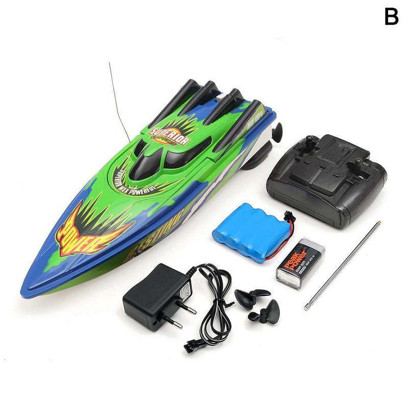 Barco RC de 30 km/h, barco a Control remoto de alta velocidad, lancha a Control remoto eléctrica a prueba de agua, juguetes para niños, los mejores: Green