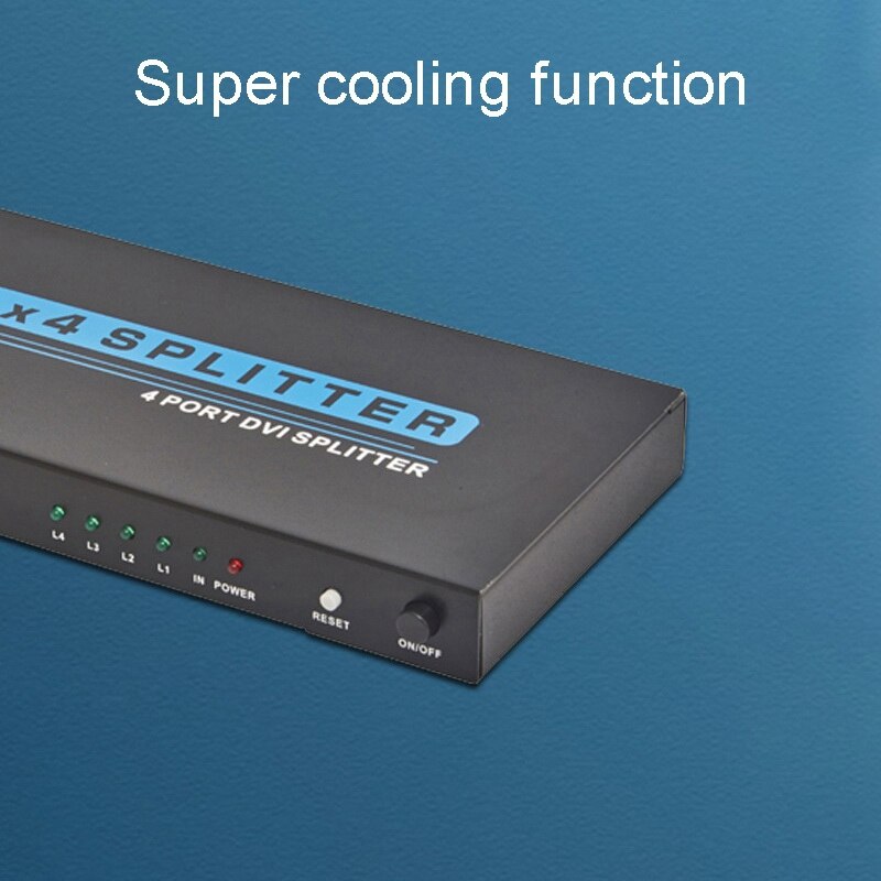 DVI Splitter 1 in 4 Out DVI 1X4 Splitter 4 Ports DVI-D Dual Channel Supports 3D 4K Resolution EU Plug