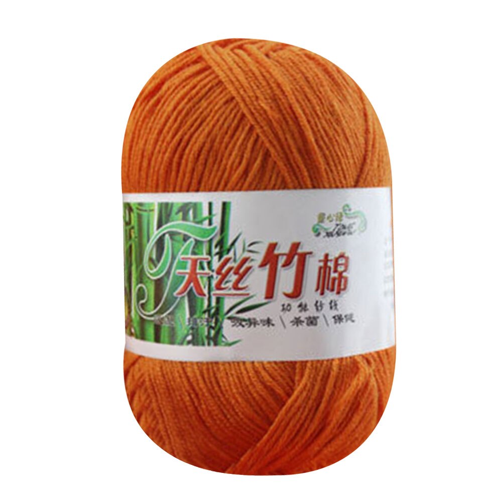 Bamboe Katoenen Garen Zachte Kamgaren Weven Sjaal DIY Draad Breien Handschoen voor Stof voor Handwerk: 22 saffron yellow 