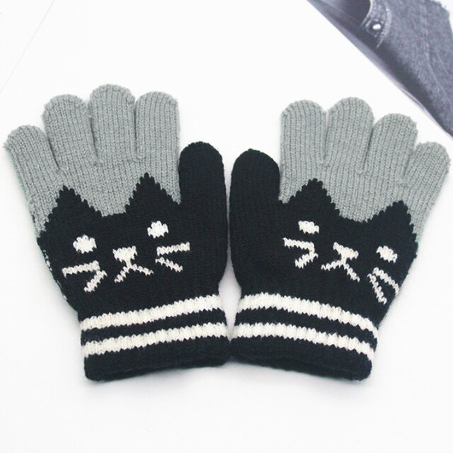 Splice Mittens Winter Baby Boys Girls Knitted Gloves Warm Rope Full Finger Mittens Gloves for Children Toddler Kids: 2