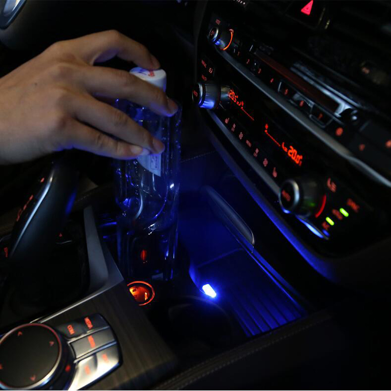 Porte-gobelet décoratif de voiture, boîte de rangement, lumière USB, pour Mercedes Benz GLC A B C E classe W205 coupé W213 W176 W246 GLE GLS GL