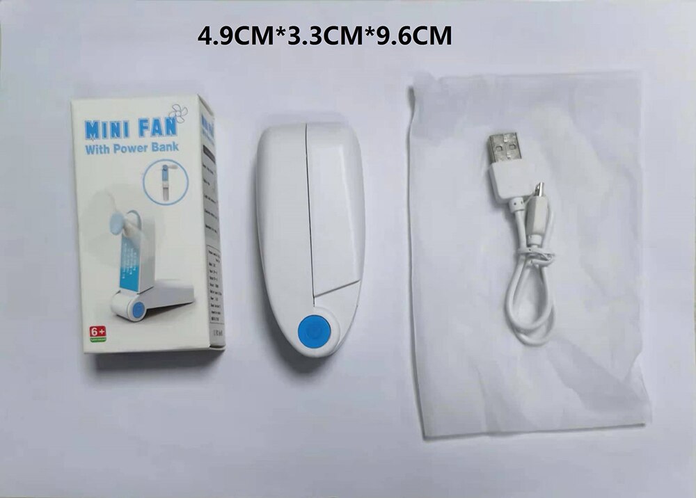Handheld Portable Folding Fan Summer Mini USB Rechargeable Small Household Desktop Fan With Power Bank Student Dormitory