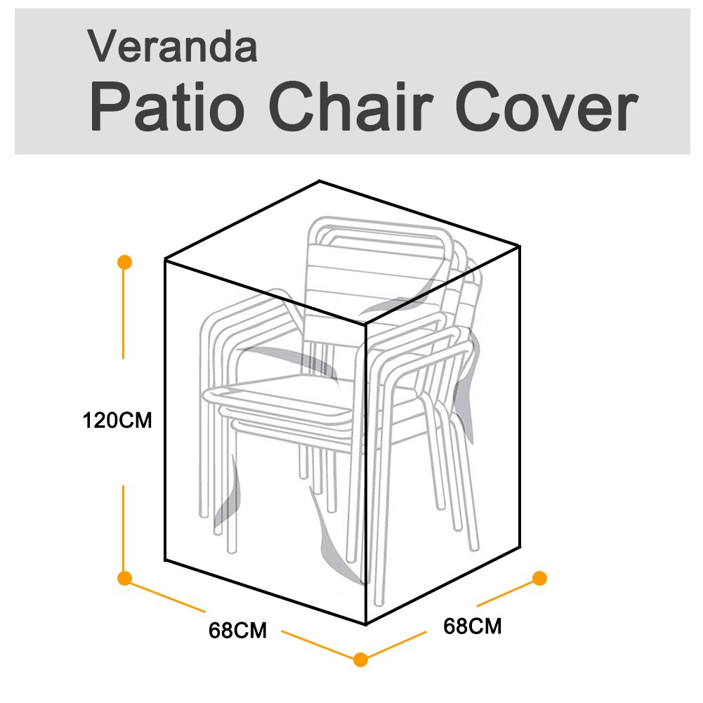 Copertura della sedia del Patio copertura antipolvere della sedia impilata copertura della griglia impermeabile antipolvere all'aperto balcone giardino protezione della mobilia del Patio