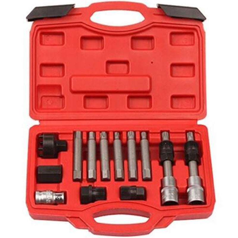 13pc alternator pulley tool kit Alternator tool set / repair / removal / pulley crankshaft pulley tool