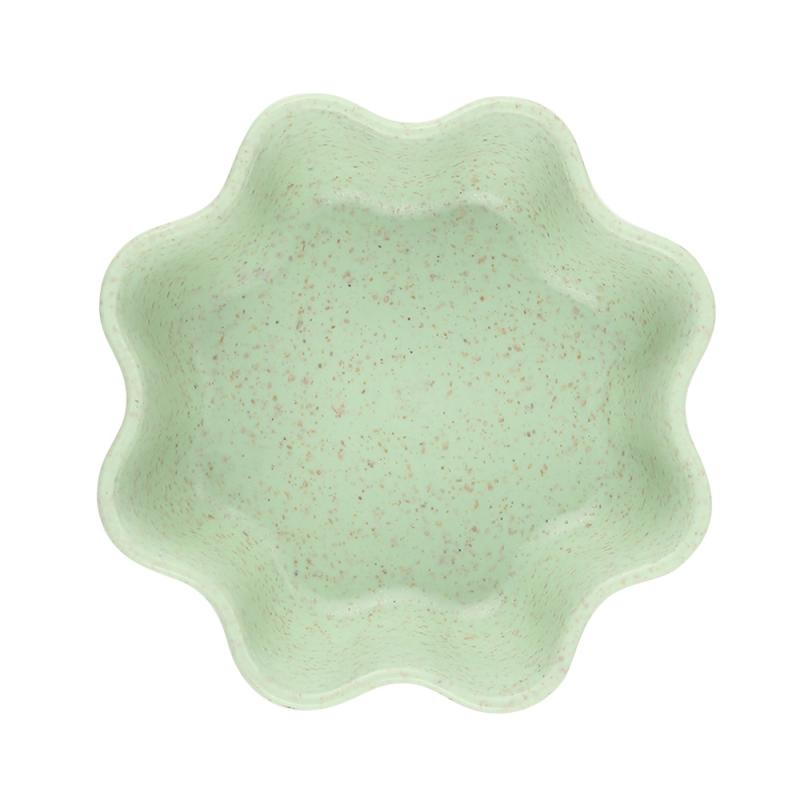 Kitchen Tools Seasoning Cocina Dish Bowl Wheat Straw Small Plates Snack Dish Sauce Plate Multipurpose Kitchen Tableware Supplies: Flower - Green