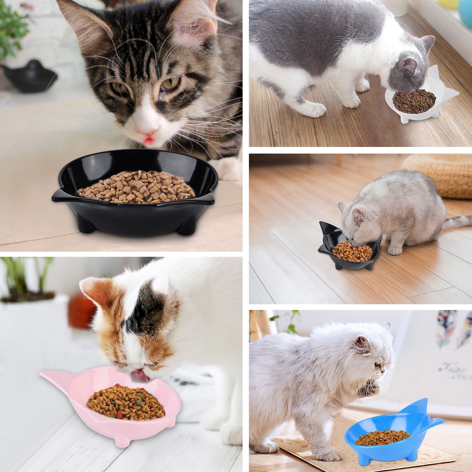2 stuks schattige kattenvormige enkele voerbak voor katten, antislip, multifunctionele voerbak voor katten, waterbak voor katten, huisdierbenodigdheden, roze