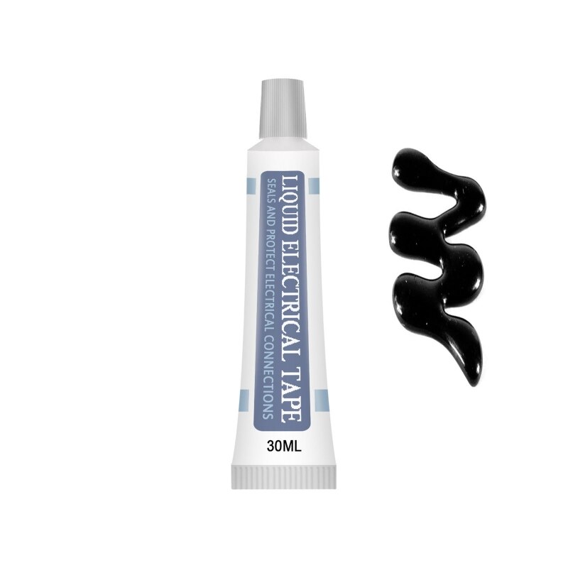 Ruban électrique d&#39;isolation liquide, 30ml, 2 couleurs, scellant électronique pour panneau de lampe, séchage rapide, ruban liquide isolant étanche: Black