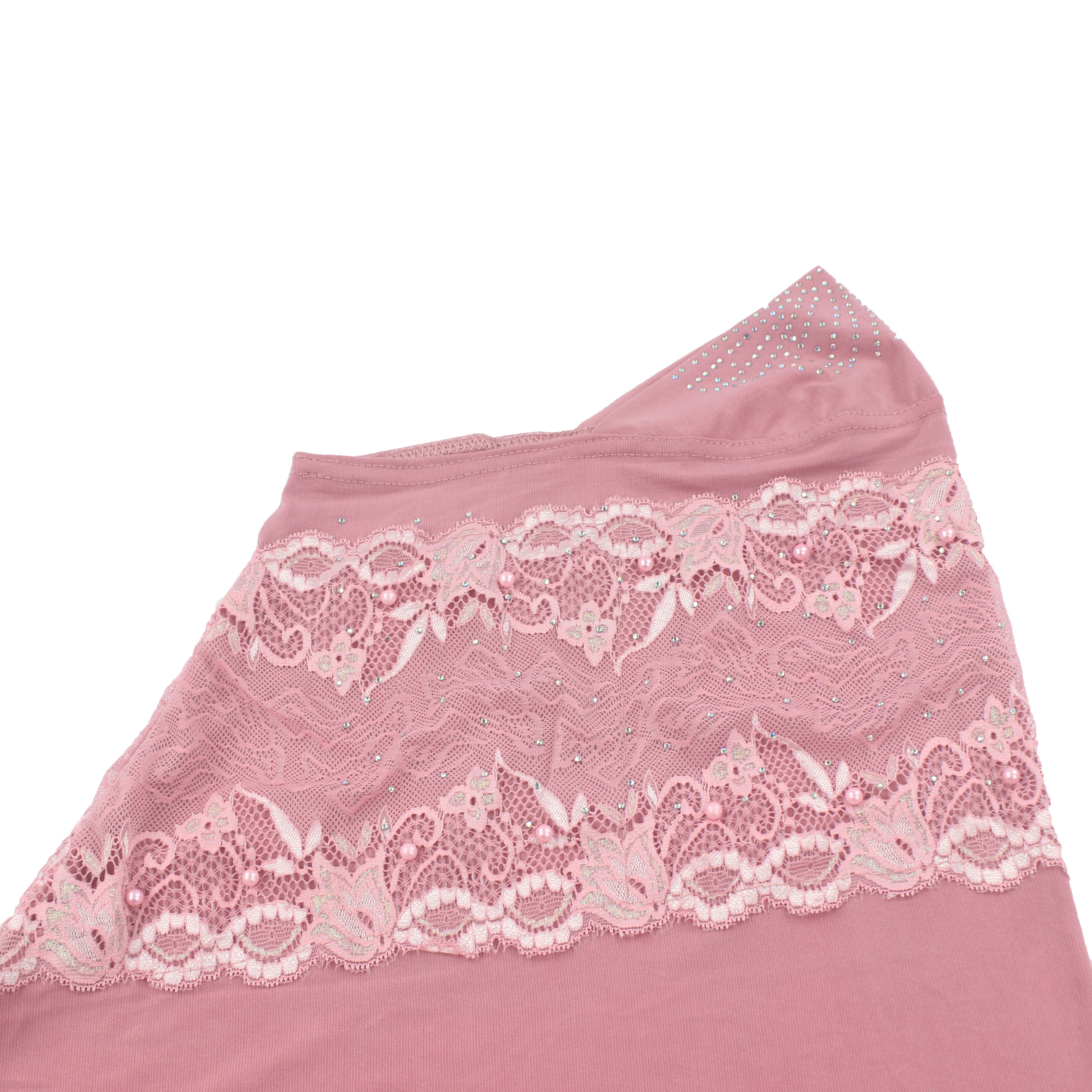 Muslimske kvinder piger hijab islam tørklæde amira håndlavet perle lille diamant blonde patchwork blød stretch