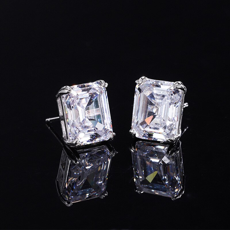OEVAS 100% 925 Sterling Silber strahlend schneiden Hohe Kohlenstoff Diamant Anhänger Halskette Zucht Ohrringe Ringe Für Frauen Edlen Schmuck einstellen: Zucht Ohrringe