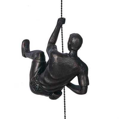 Wall Decoration Nordic Style Retro Man Climbing Wall Background Wall Decorations Hanging Statue Living Room Background: Black B