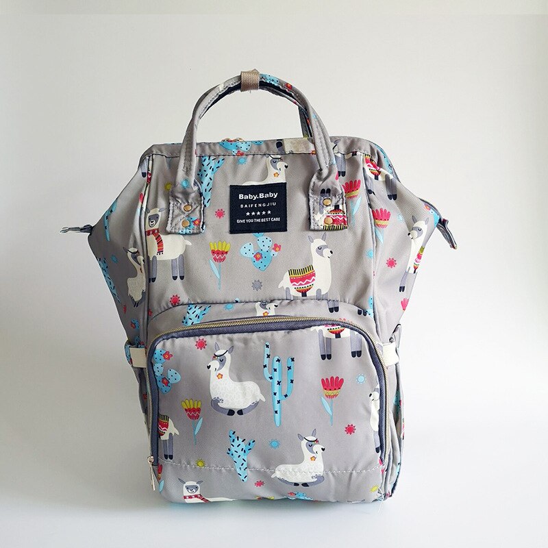 Stijl Gedrukt Multi-Functionele Mummie Zak Verpleging Mother 'S Zak Moederschap Pakket Verkoop Baoma Mode Rugzak: Alpaca Gray