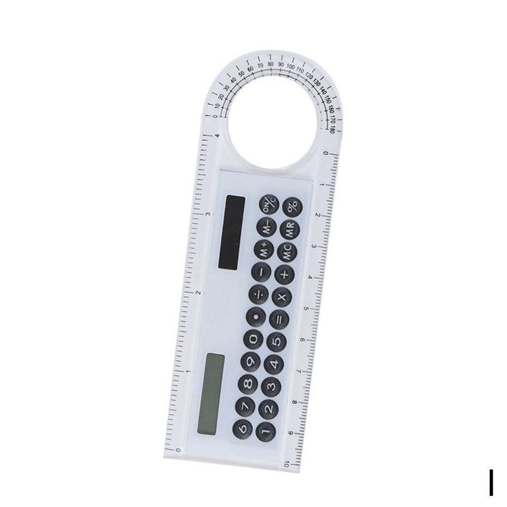 Mini Calculadora con lupa Solar, Calculadora multifunción, 10cm, 5 suministros, regla, oficina, colores ultrafinos, escuela, S0F3, 1 Uds.: I