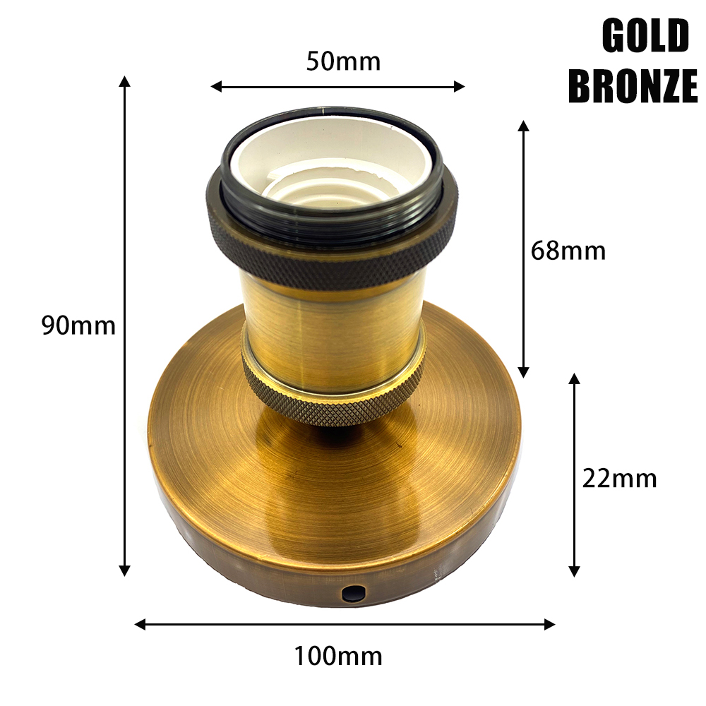 Sphoon-Base de lámpara antigua DIY, casquillo de tornillo E27, portalámparas decorativo de aluminio, lámpara de techo interior montada en superficie de Metal Vintage: Verde