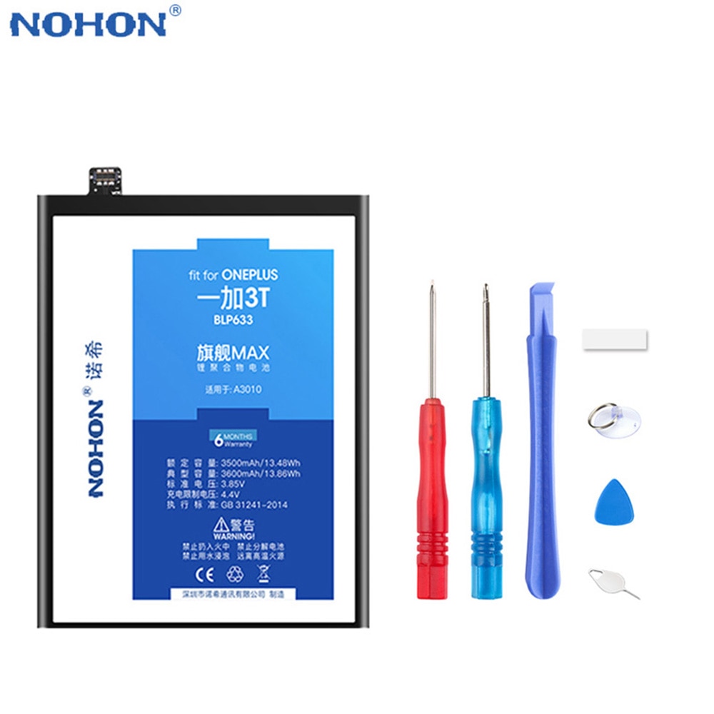 Novo original bateria nohon blp613 blp637 para oneplus 3 5t substituição do telefone móvel bateria alta capacidade ferramentas gratuitas
